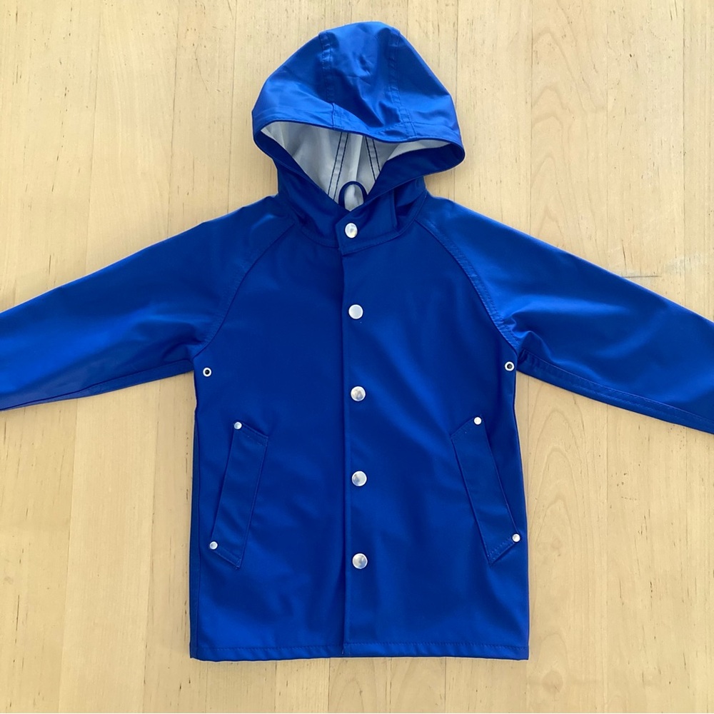 Primary Royal Blue Kids Raincoat with Hood